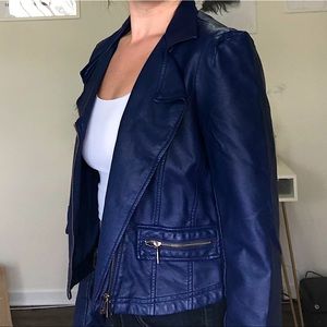 Blue Leather Jacket